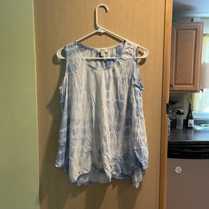 Style & Co Blue/White Tie Die Top